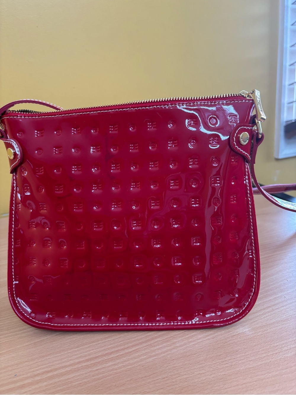 Red Patent Crossbody Shoulder Bag